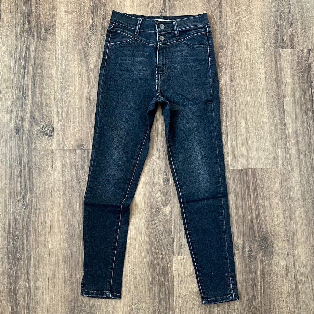 Levi's Mile High Super Skinny Black Jeans Sz 26
